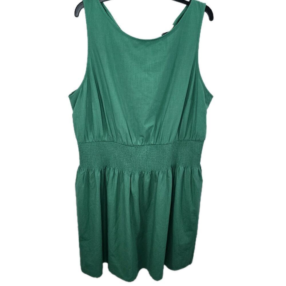 Women's Mini Sundress Sleevess Universal Thread Green Resort Vacation Size 1X - Picture 3 of 9